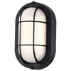 Nuvo LED Small Oval Bulk Head Fixture, Black Finish with White Glass 62/1389